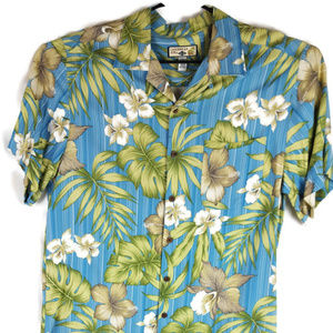 Caribbean Joe Mens Size large Button Down Hawaiian